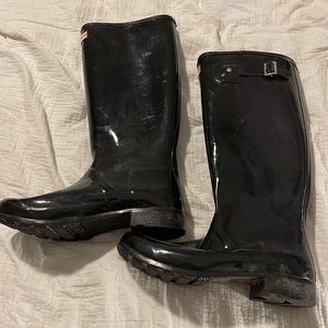 Hunter boots tall black original rain boots